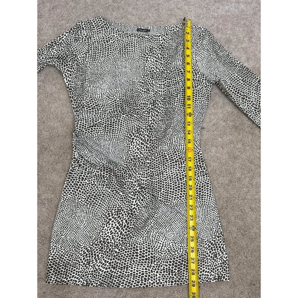J. McLaughlin Side Ruched Stretch Tunic Top Women's S Python Print 3/4 Sleeve - Picture 6 of 12